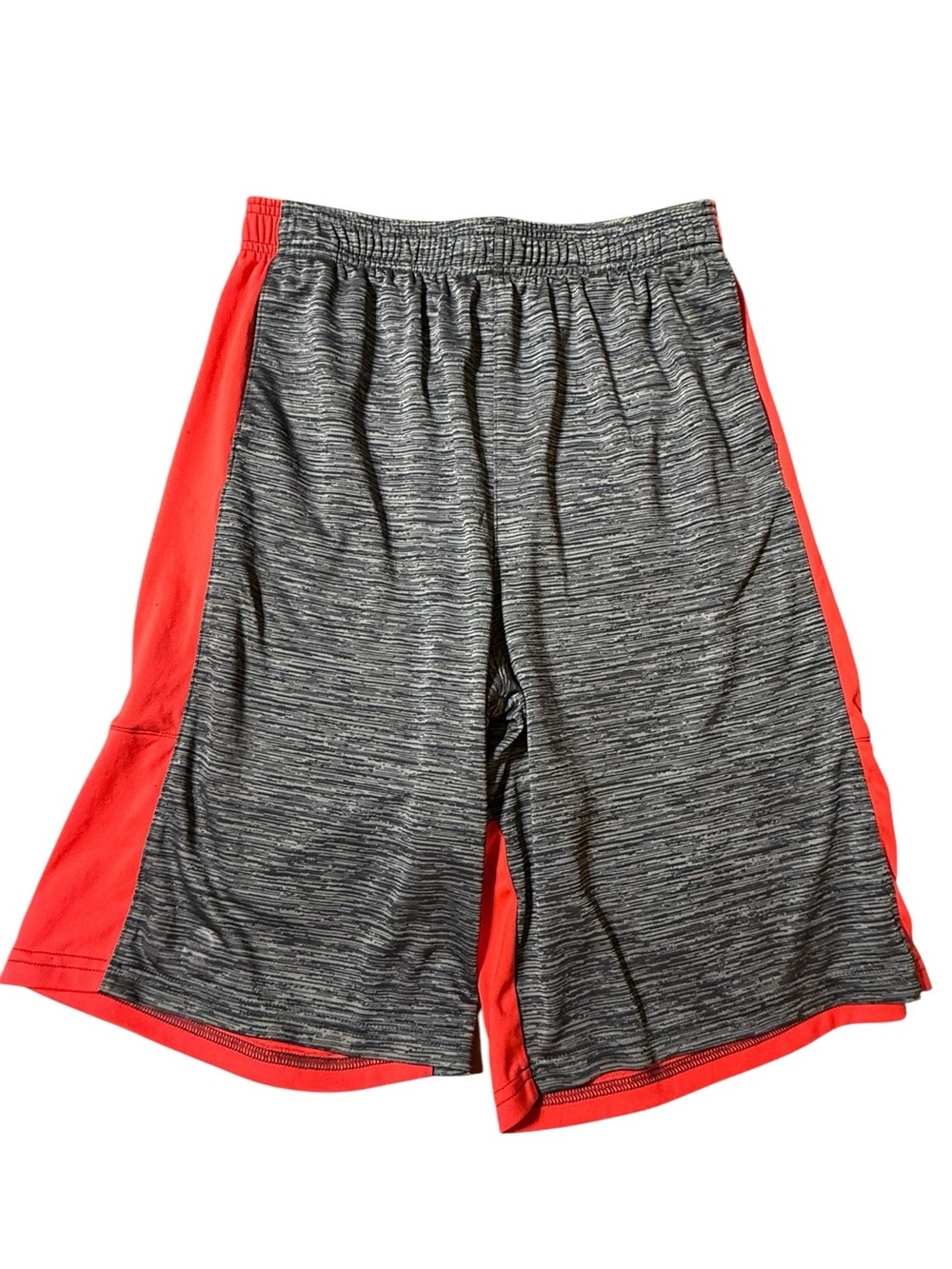 YOUTH GIRLS UNDER ARMOUR HEAT GEAR GRAY/ORANGE GYM/ATHLETIC SHORTS XL